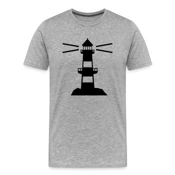 leuchtturm_f1 - Men's Premium Organic T-Shirt - heather grey - Front - Damien (186cm)