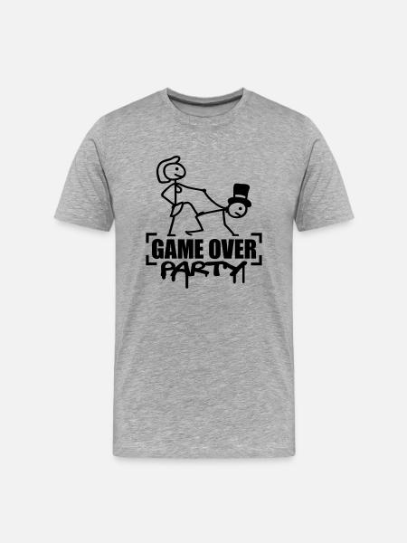 Game Over Party - Men's Premium Organic T-Shirt - heather grey