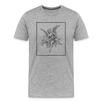Angel Engel - Männer Premium Bio T-Shirt - Grau meliert - Vorne - Damien (186cm)