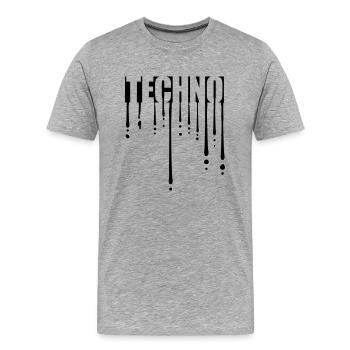 Tropfen Logo Techno - Männer Premium Bio T-Shirt - Grau meliert - Vorne - Damien (186cm)