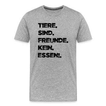 geek veganismus fleischloses essen cool - Männer Premium Bio T-Shirt - Grau meliert - Vorne - Damien (186cm)