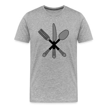 Cuisine couverts 2 - T-shirt bio Premium Homme - gris chiné - Devant - Damien (186cm)