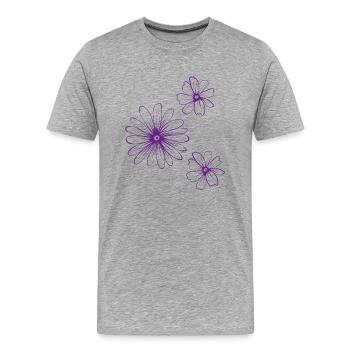 Blumen - Männer Premium Bio T-Shirt - Grau meliert - Vorne - Damien (186cm)