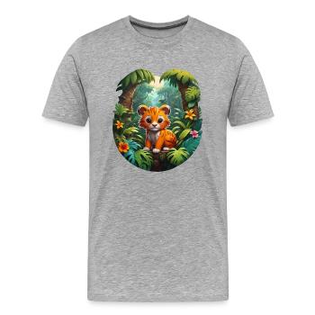 Sensation d’été - T-shirt bio Premium Homme - gris chiné - Devant - Damien (186cm)