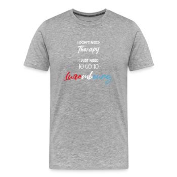 Luxemburg witzige Geschenkidee lustiger Spruch - Männer Premium Bio T-Shirt - Grau meliert - Vorne - Damien (186cm)