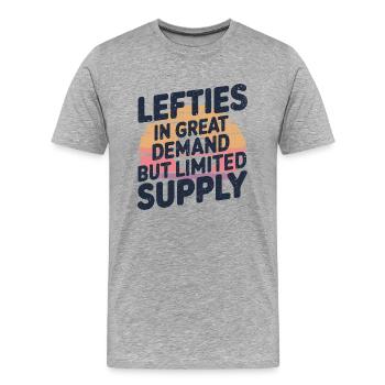 Linkshänder mit Stil gesucht - Männer Premium Bio T-Shirt - Grau meliert - Vorne - Damien (186cm)