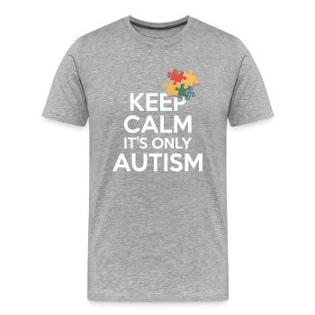 Autismus - Männer Premium Bio T-Shirt - Grau meliert - Vorne - Damien (186cm)