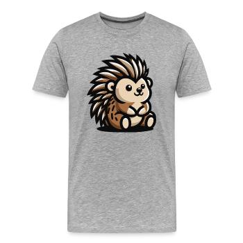 Igel stachelige Flauschigkeit - Männer Premium Bio T-Shirt - Grau meliert - Vorne - Damien (186cm)