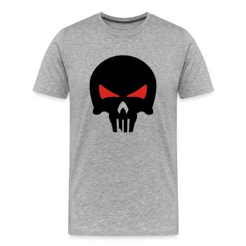 bone head - Männer Premium Bio T-Shirt - Grau meliert - Vorne - Damien (186cm)