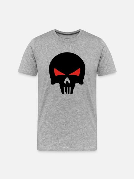 bone head - Männer Premium Bio T-Shirt - Grau meliert