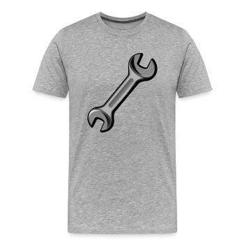 Clé / outil - T-shirt bio Premium Homme - gris chiné - Devant - Damien (186cm)