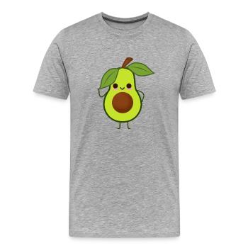 avocat doux - T-shirt bio Premium Homme - gris chiné - Devant - Damien (186cm)