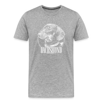 Dachshund Dackel Teckel - Männer Premium Bio T-Shirt - Grau meliert - Vorne - Damien (186cm)