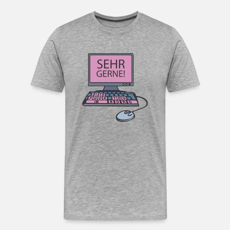 PC - Sehr gerne - pink - Männer Premium Bio T-Shirt - Grau meliert