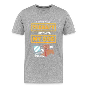 Hundetraining Therapiehund Therapeut Therapie Hund - Männer Premium Bio T-Shirt - Grau meliert - Vorne - Damien (186cm)