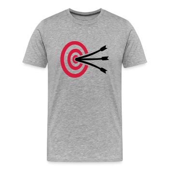 Bogenschießen - Männer Premium Bio T-Shirt - Grau meliert - Vorne - Damien (186cm)