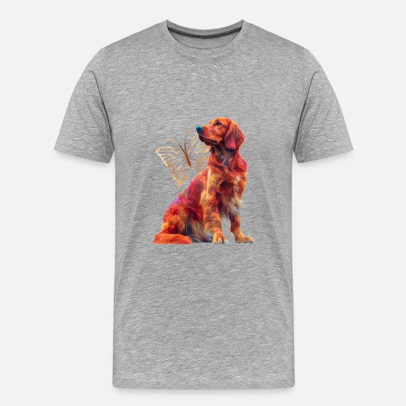 Irisches Setter - Männer Premium Bio T-Shirt - Grau meliert