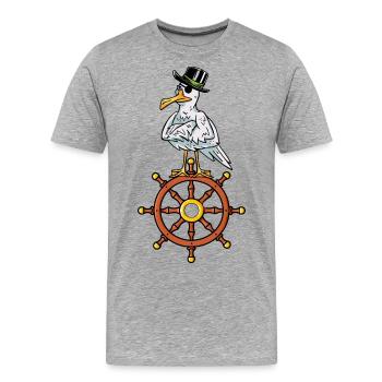 Pirates pirate boucanier mouette volant enfants - T-shirt bio Premium Homme - gris chiné - Devant - Damien (186cm)