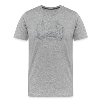 Man and woman offline - Men's Premium Organic T-Shirt - heather grey - Front - Damien (186cm)