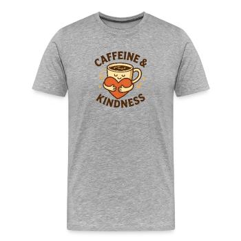 Caféine et gentillesse - T-shirt bio Premium Homme - gris chiné - Devant - Damien (186cm)