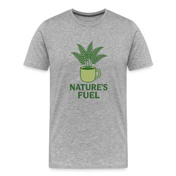 Carburant de la nature - T-shirt bio Premium Homme - gris chiné - Devant - Damien (186cm)