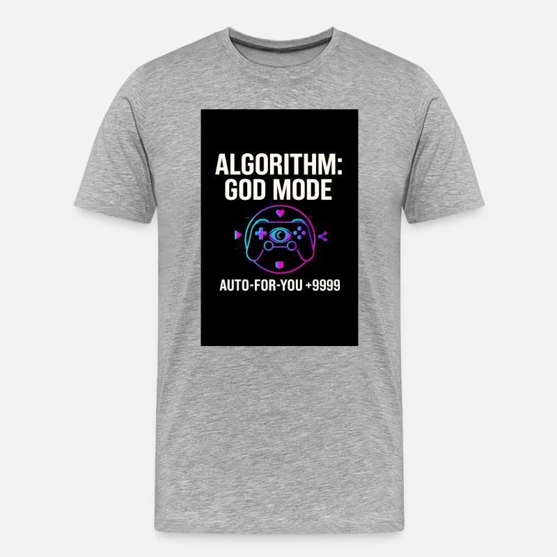 Algorithm God Mode - Men's Premium Organic T-Shirt - heather grey