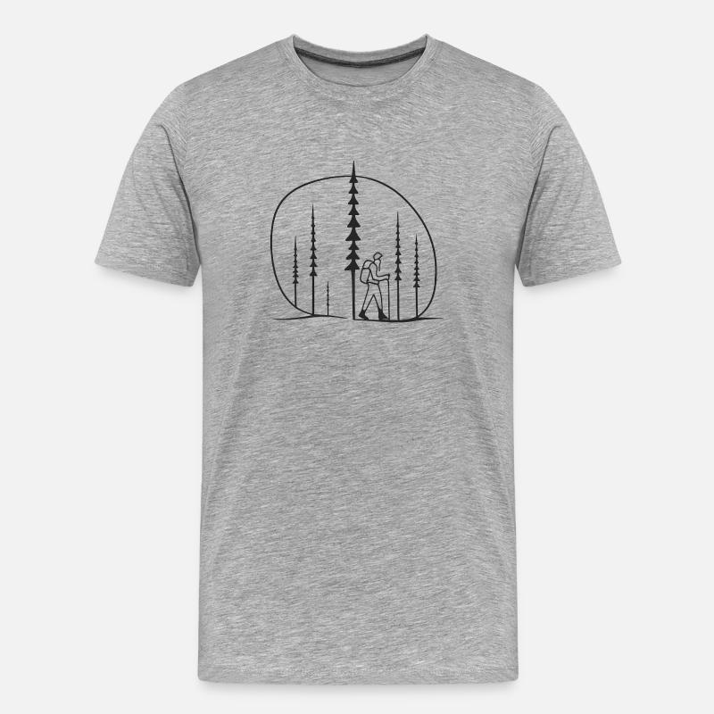 Waldwanderer Silhouette geschenkidee freunde  - Männer Premium Bio T-Shirt - Grau meliert