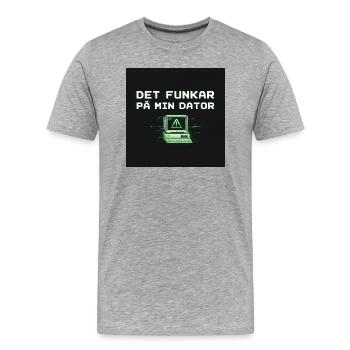 Entwickelt Humor – es funktioniert auf meinem Computer - Männer Premium Bio T-Shirt - Grau meliert - Vorne - Damien (186cm)