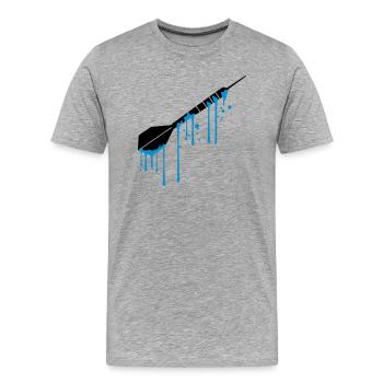 nass tropfen graffiti spray logo cool spielen dart - Männer Premium Bio T-Shirt - Grau meliert - Vorne - Damien (186cm)