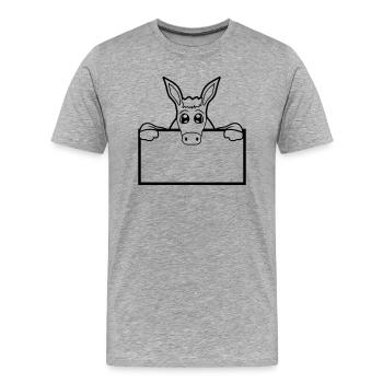 schild mauer wand halb text feld flaeche schreiben - Männer Premium Bio T-Shirt - Grau meliert - Vorne - Damien (186cm)
