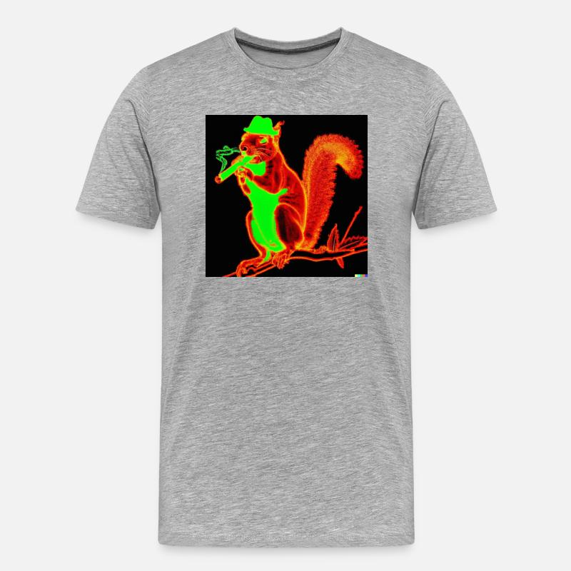 Neon Eichhörnchen 2 - Männer Premium Bio T-Shirt - Grau meliert
