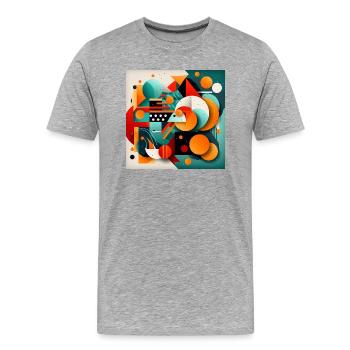 Abstrakte Kunst - Männer Premium Bio T-Shirt - Grau meliert - Vorne - Damien (186cm)