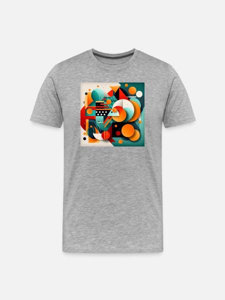 Abstrakte Kunst - Männer Premium Bio T-Shirt - Grau meliert