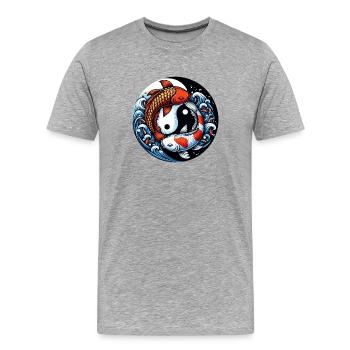 astro poisson 1 - T-shirt bio Premium Homme - gris chiné - Devant - Damien (186cm)