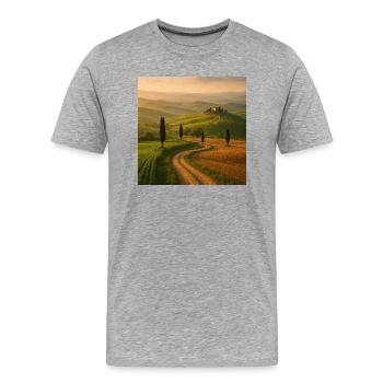 Schöne Landschaft - Männer Premium Bio T-Shirt - Grau meliert - Vorne - Damien (186cm)