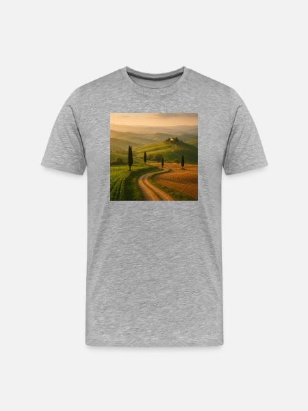 Schöne Landschaft - Männer Premium Bio T-Shirt - Grau meliert