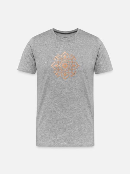 Orientalisches Muster - Männer Premium Bio T-Shirt - Grau meliert