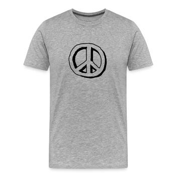 peace sign - Men's Premium Organic T-Shirt - heather grey - Front - Damien (186cm)