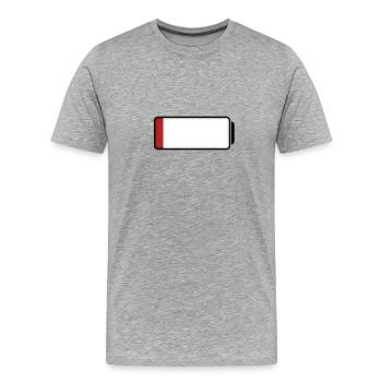 Batterie (faible / vide - 10%) - T-shirt bio Premium Homme - gris chiné - Devant - Damien (186cm)
