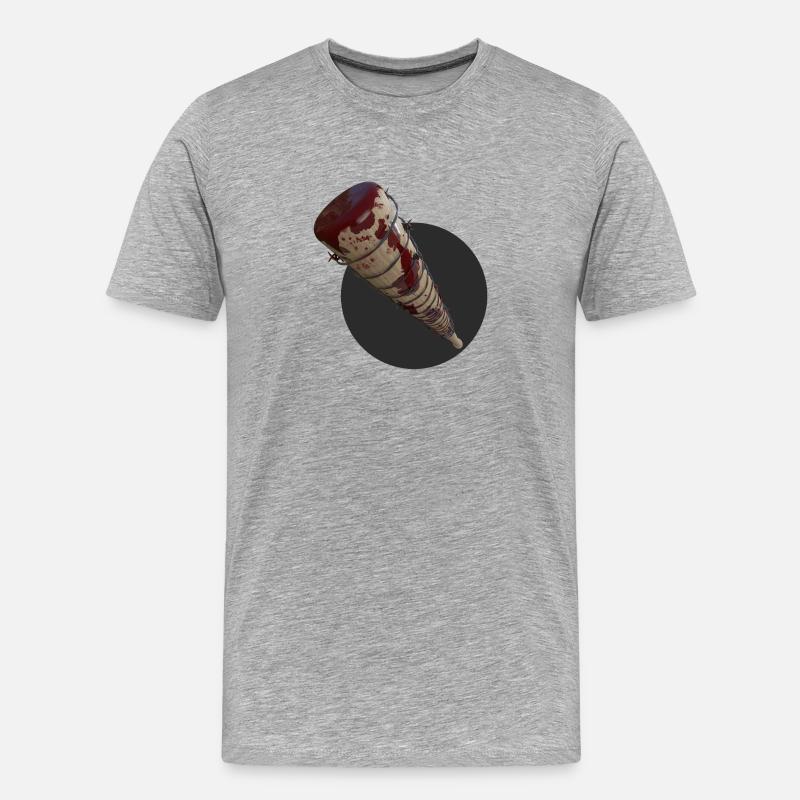 Baseballschläger mit Stacheldraht - Männer Premium Bio T-Shirt - Grau meliert