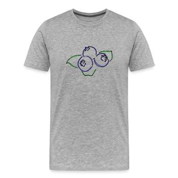 Heidelbeeren - Männer Premium Bio T-Shirt - Grau meliert - Vorne - Damien (186cm)