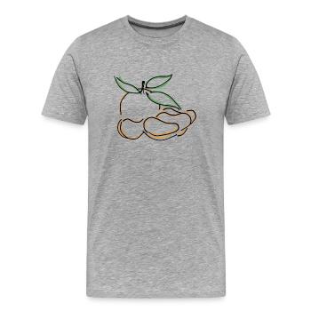 Mandarine - Männer Premium Bio T-Shirt - Grau meliert - Vorne - Damien (186cm)