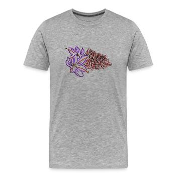 Safran - Männer Premium Bio T-Shirt - Grau meliert - Vorne - Damien (186cm)