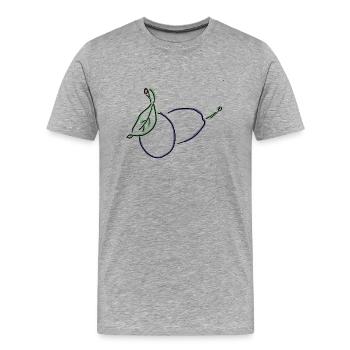 Prune - T-shirt bio Premium Homme - gris chiné - Devant - Damien (186cm)