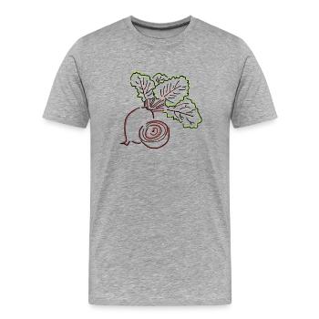 Parterres rouges - T-shirt bio Premium Homme - gris chiné - Devant - Damien (186cm)