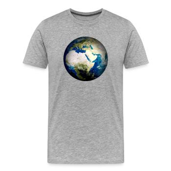 Planète Terre - T-shirt bio Premium Homme - gris chiné - Devant - Damien (186cm)