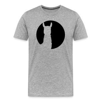 logo rund kreis silhouette schwarz umriss lama kam - Männer Premium Bio T-Shirt - Grau meliert - Vorne - Damien (186cm)
