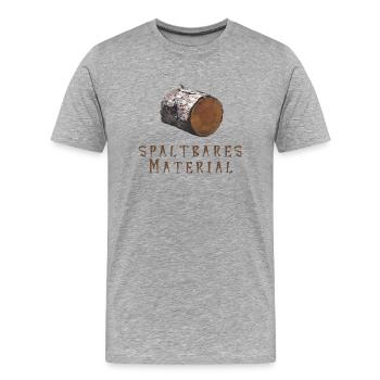 spaltbaresMaterial - Männer Premium Bio T-Shirt - Grau meliert - Vorne - Damien (186cm)