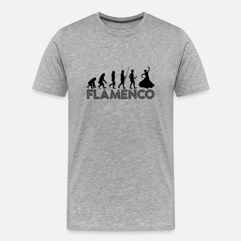 Flamenco Evolution 2 - Black - Männer Premium Bio T-Shirt - Grau meliert