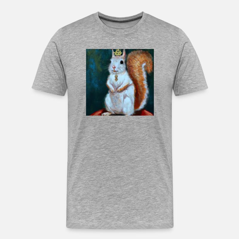 Die Eichhörnchen Königin - Männer Premium Bio T-Shirt - Grau meliert
